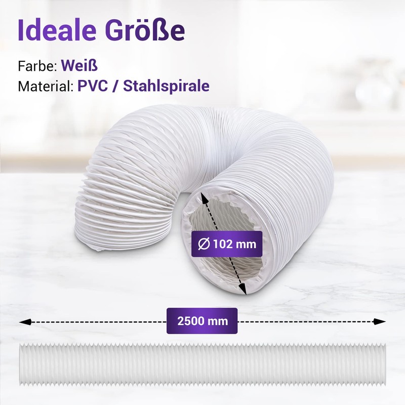 Vioks.pro Exhaust Hose Dryer PVC Flex Pipe 100 mm Air-Tec