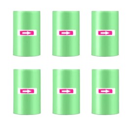 EINESIN Mini Car Trash Bags, Small Garbage Bags (30x25cm), Leakproof & Durable Replacement Liners for Vehicle Cup Holder Trash Can and Office Bin, Green (6 Rolls)