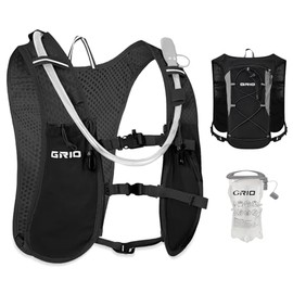 GRIO Running Vest with 1.5 L Hydration System, Lightweight Hydration Vest for Men and Women, Breathable & Reflective for Trail Running, Marathon, Jogging, Cycling