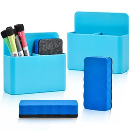 newsbirds Magnetic Dry Erase Marker Holder, Whiteboard Pen Organizer with Eraser for School, Whiteboards, Office, Home, Fridges, Lockers, 2 Pack