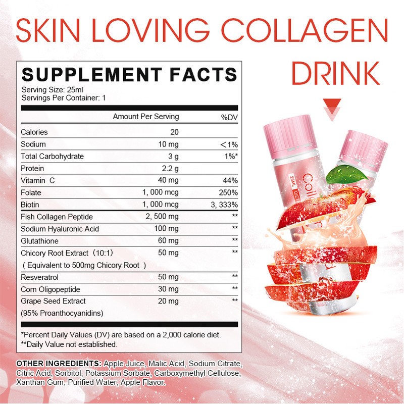 Alliwise Collagen Drink Marine Collagen Peptides Liquid Collagen Shot Collagen