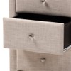 Baxton Studio Tessa 3 Drawer Fabric Upholstered Nightstand in Beige