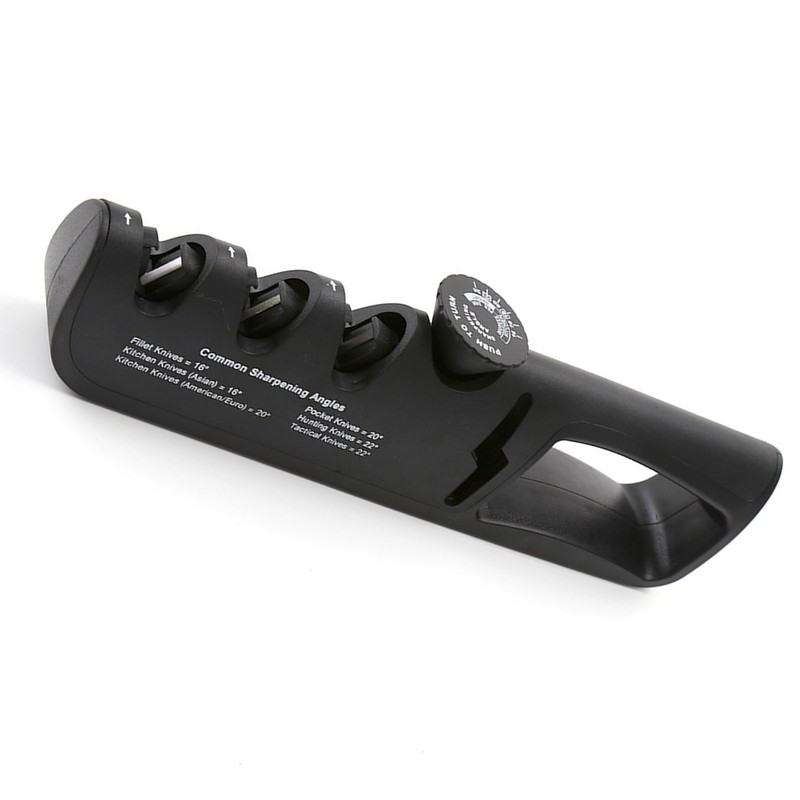 Black 4 Stage Knife Sharpener Adjustable Angle Household Blade Sharpener