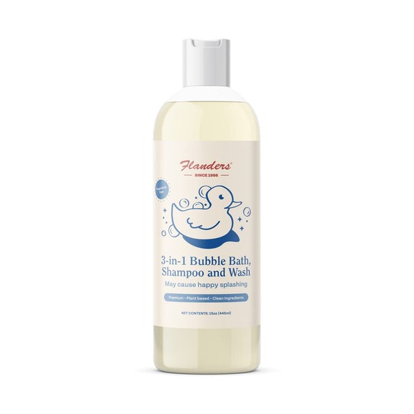 Flanders Bubble Bath - Shampoo & Wash 3-IN-1, Pharmacist Developed,