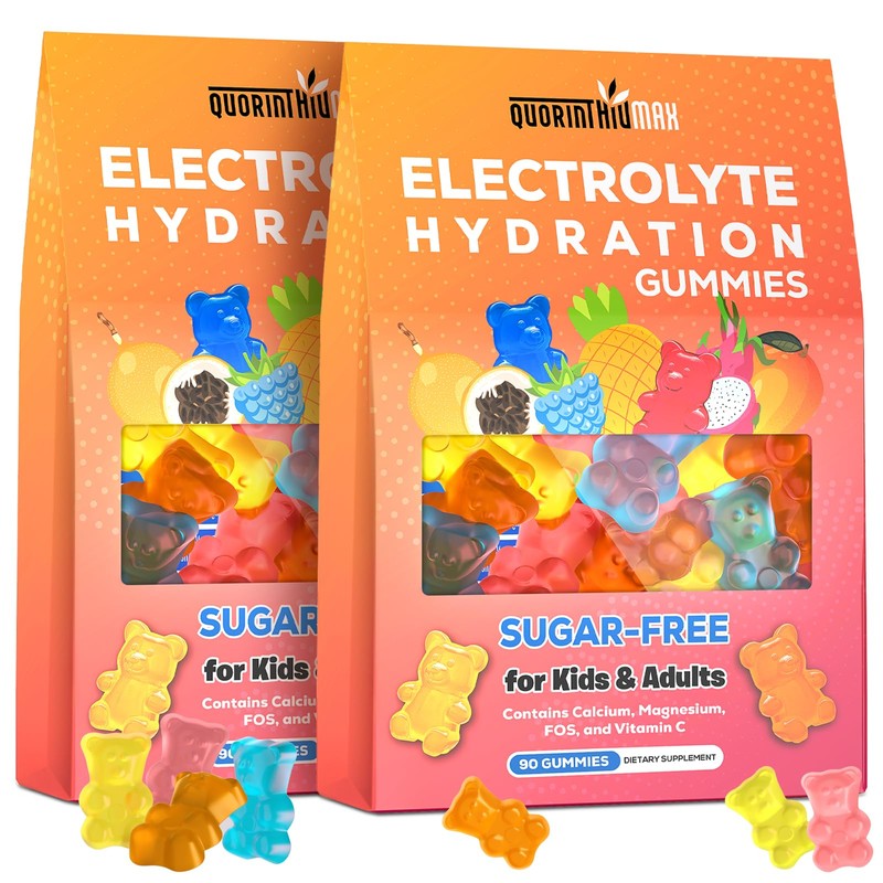 Quorinthiumax Gomitas de electrolitos sin azúcar Gomitas energéticas de hidratación