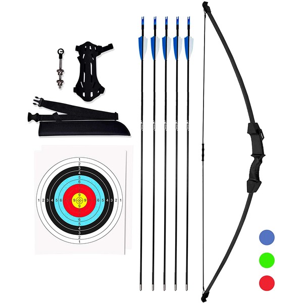 Archery Recurve Bow and Arrow Youthbow Set - Beginner Bows for Outdoor Hunting – Bow and Arrows Set with Equipment for Teens and Kids