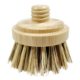 JuneLily Sisal & Coconut Dish Brush Heads Plant-Based Replacement for Washing Dishes Kitchen Bathroom (Coconut Brush Head)