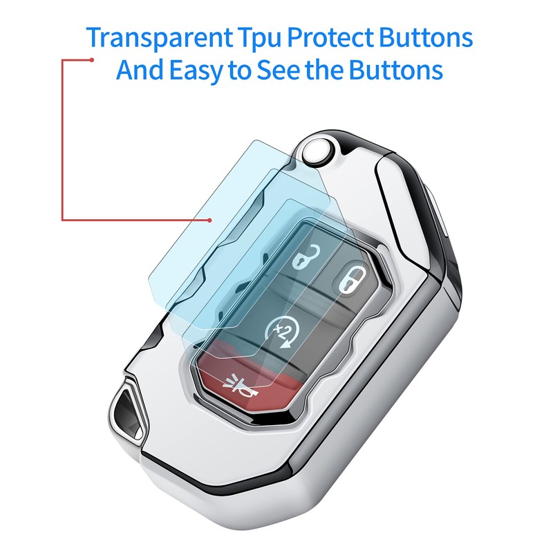 Tukellen for Jeep Key Fob Cover Premium Soft Full Protection