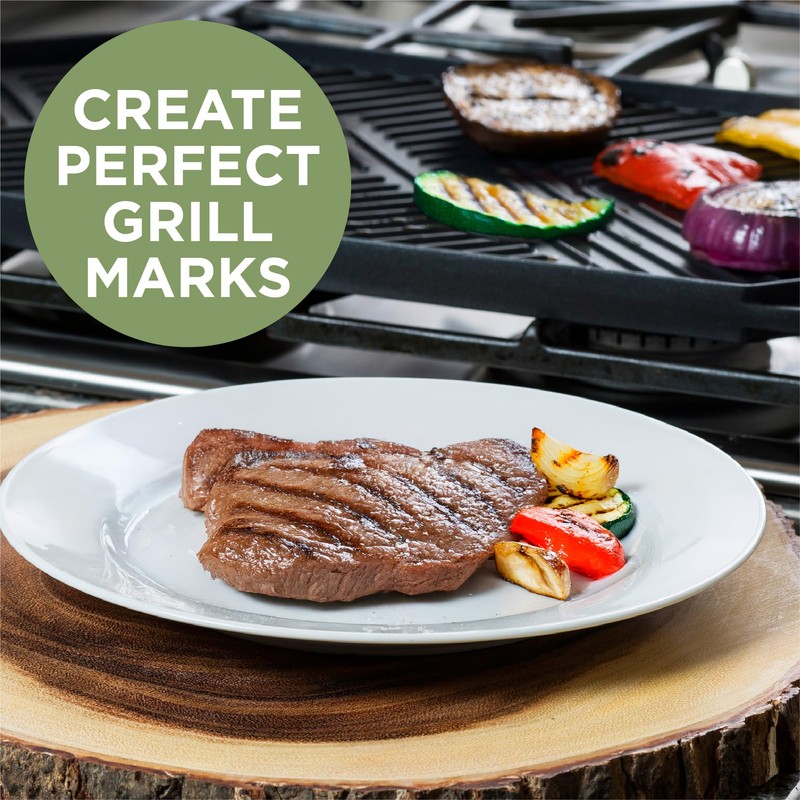 Ecolution Reversible Grill/Griddle Pan, Non-Stick, Dishwasher Safe, Double Burner Family