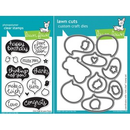 Lawn Fawn Chit Chat Clear Stamp and Die Set - Includes One Each of LF669 (Stamp) & LF670 (Die) - Custom Set