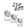 Alysee 50pcs(25pairs) Stainless Steel Stud Earring Cabochon Setting Flat Round
