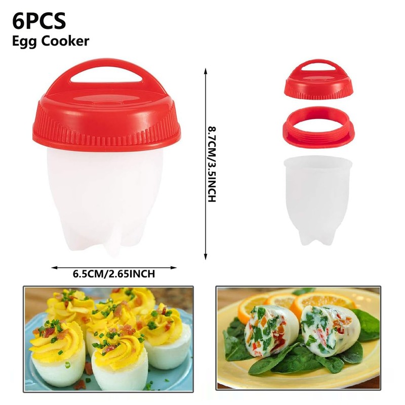 6 PCS Eggs Cooker, Silicone Egg Boil, Hard Boiled Eggs