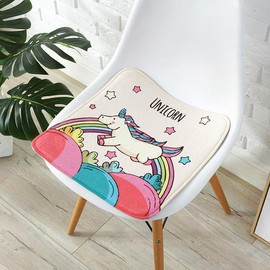 champracer Seat Cushion Children's Round Chair Cushion Chair Seat Cushion, Washable Soft Seat Cushion, Comfort Chair Cushion as Cushion for Outdoor, Indoor Garden Chair (Snowy Alpaca, 25 x 25 cm)