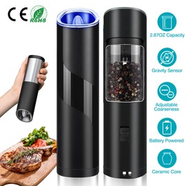 NewHome 1PCS Electric Salt / Pepper Grinder Battery Powered with LED Light Indicator