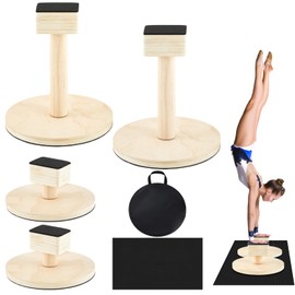 Skylety 3 in 1 Adjustable Handstand Canes High Low Canes, Yoga Block with Storage Bag and Non Slip Pad, Cheer Balance Trainer for Gymnastics, Acrobatics, Contortionist Flexibility Core Strength