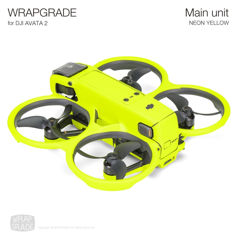 WRAPGRADE Skin Stickers Compatible with DJI Avata 2 (Neon Yellow)