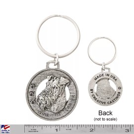 Wire Fox Terrier Keychain, D184KC, 1.5 Inch, Dog, Fox Terrier, Metal, Pet, Gift