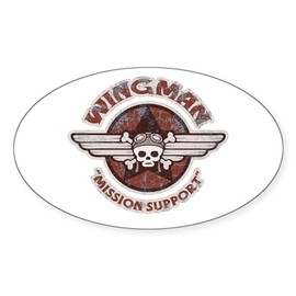 CafePress Pirate Pilot Wingman Oval Sticker Oval Car Bumper Sticker
