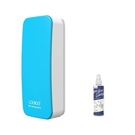 LOUKIN Magnetic Dry Erase Eraser, Whiteboard Eraser, Glass Board Eraser(Blue), Free 3.4 oz Whiteboard Cleaner Included, for Classroom, Home and Office Use