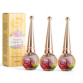 Vanfa Scented Cuticle Oil Infused With Real Flower 0.42 Fl oz (Scent: Jamine, Pack of 3)