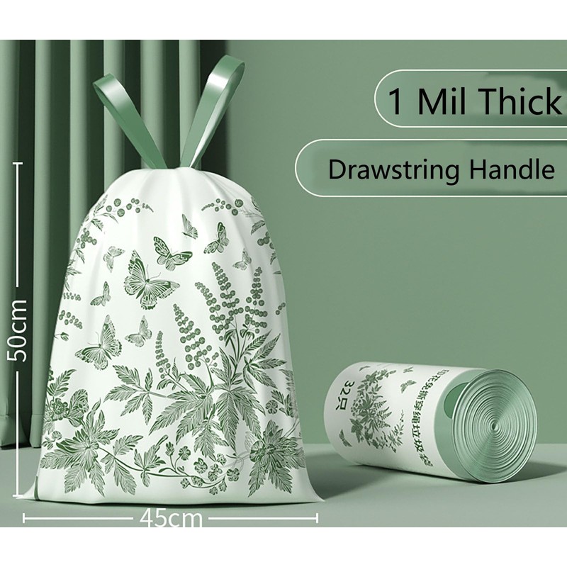 4 Gallon Small Trash Bags No-Tearing Drawstring 1.1 Mil Thick