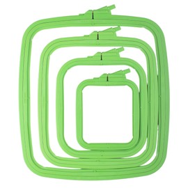 Nurge Green Large Plastic Square Embroidery Hoop, Cross Stitch Hoops, Punch Needle Hoop (4 Pcs)