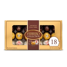 Ferrero Collection Premium Gourmet Assorted Hazelnut Milk Chocolate, Dark Chocolate and Coconut, 6.8 oz, 18 Count