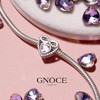 GNOCE Women's Sterling Silver Forever Love Heart Bracelet Charm with