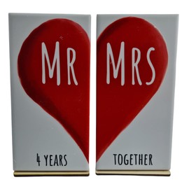 Mr and Mrs 4 Years Together - 4th Anniversary Ornament Gift (free Stand) mrmrs04