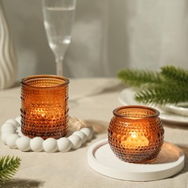 36ps Votive Candle Holders, 2x2.5inchs Gold Tea Light Candle Holders Glass for Table Centerpiece, Votives Candle Holders for Wedding, Bridal Shower and Tea Party Decorations (Gold)