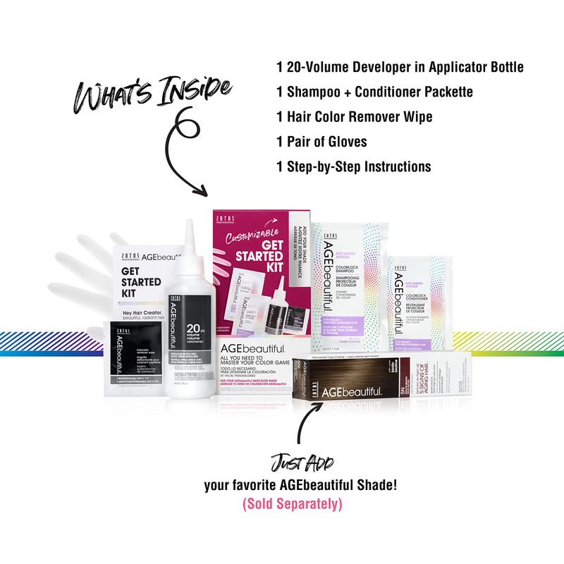 AGEbeautiful Permanent Liqui Creme Hair Color Dye Starter Kit |