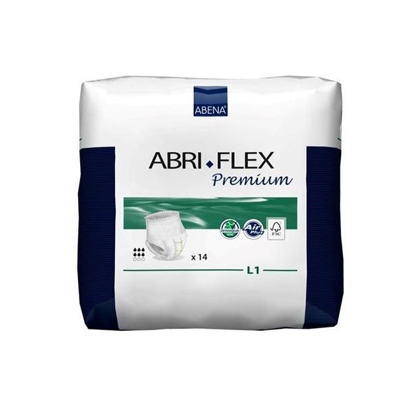 Abena Abri-Flex Premium L1 41086 Incontinence Slip for Day Use 14 Items
