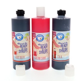 MAKE YOUR OWN SODA 🥤 Variety Pack - 3 Pints - 16 Fl. Oz each - Hypothermias Flavor Syrups - COLA, RED CREAM SODA, ROOT BEER - Handcrafted Snow Cone Syrup & Hawaiian 🍧 soda flavoring syrups for drinks 🍹 slushie 🌺 coffee - 100% Pure Cane Sugar, NO CORN SYRUP 🚫 🌽 Ready To Use and CAFFEINE-FREE