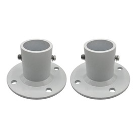 Poolzilla 2-Pack Deck Anchor Flange in White, Diameter of 1 7/8", Made of High Grade Cast Aluminum