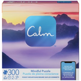 300-Piece Calm Jigsaw Puzzle for Relaxation, Stress Relief, and Mood Elevation, for Adults and Kids Ages 8 and up, Foggy Mountains