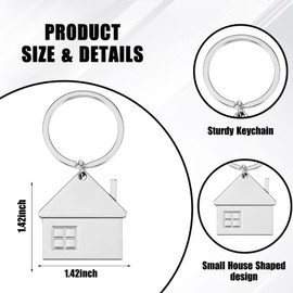 Taiyin 5 Pcs House Key Chain House Shaped Pendant Keychains Home Keychain Set Cute House with Window Key Charm Metal Keyring Gift