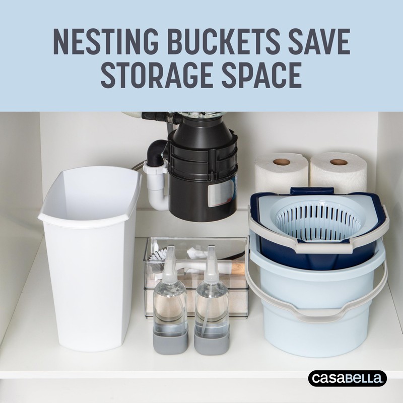 Casabella Clean Water Microfiber Spin Mop with 2-Bucket System, Spin