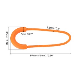 PATIKIL Tiradores de cremallera, paquete de 20 unidades, de plástico, en forma de U, para equipaje y mochilas, color naranja