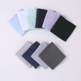 HOULIFE Men's Women's Handkerchiefs Made of Pure 60S Combed Cotton 40 x 40 cm for Everyday Use Wedding 6/9/12 Pieces, multicoloured