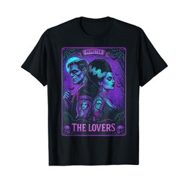 The Monster Frankenstein And Bride The Lovers Tarot Card T-Shirt