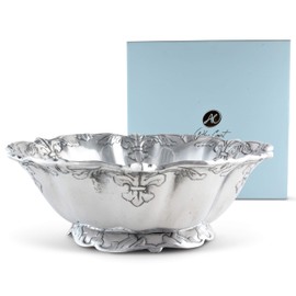 Arthur Court Designs Aluminum Fleur-De-Lis Salad Bowl 12 Inch Diameter 4 inch