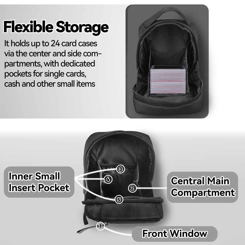 VANEST Sling Bag Compatible with Graded Cards and TCG Singles