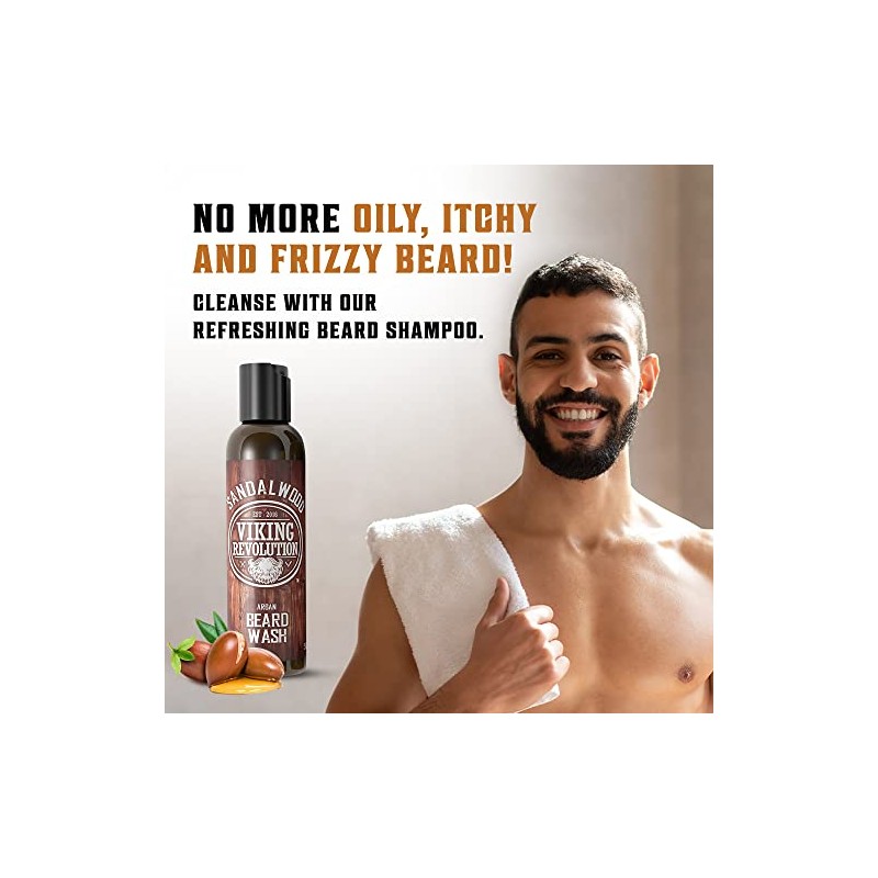 Beard Wash & Beard Conditioner Set w/Argan & Jojoba Oils