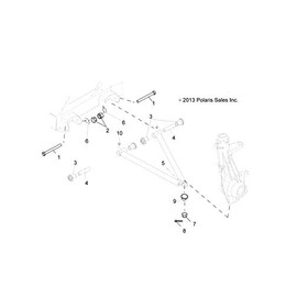 Polaris GEM A-Frame, Left Hand, Matte Black, Genuine OEM Part 1543141-458, Qty 1