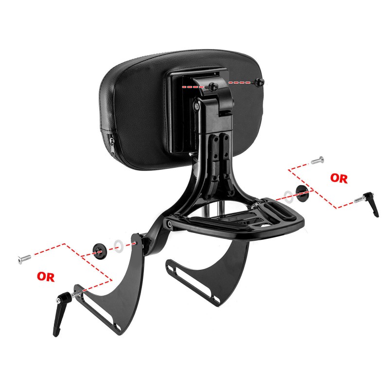 XR Multi-Purpose Passenger Driver Backrest For Harley Street Bob Heritage