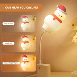 Lunriwis Children's Night Light Snowman Night Light Baby LED Light, Bendable Multi-Angle Adjustable Snowman Light USB Port Plug-in Simple and Easy to Use Children's Birthday Gift