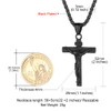 GOLDCHIC JEWELRY INRI Crucifix Necklace for Men Women, Black Jesus