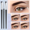 YAZANY 3Pcs Eyeliner Brush Kit, Professional Eyebrow Brush Flat &