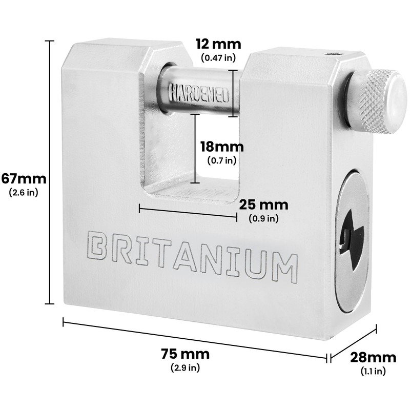 Britanium® BRX74 Heavy Duty Container Lock  with 5 Keys –