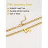 PIYIZ H Necklace for Men Gold Plated Cuban Link Chain